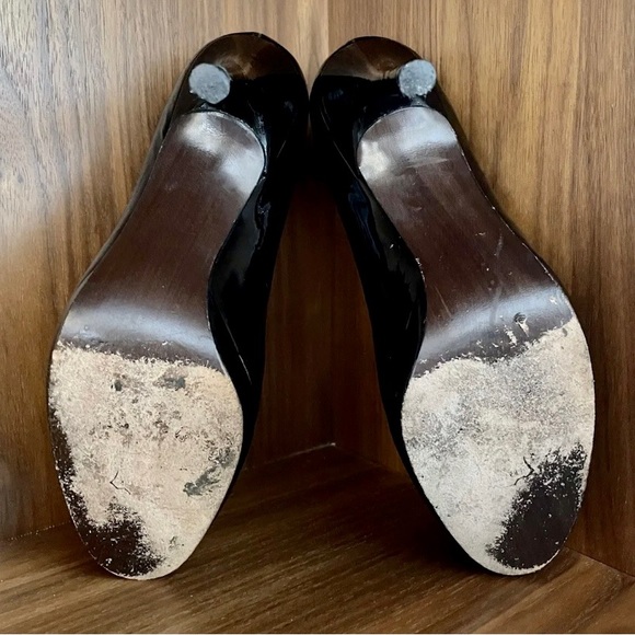 STUART WEITZMAN Platform Patent Leather Pumps 7 Black Terrific Condition - Picture 5 of 12